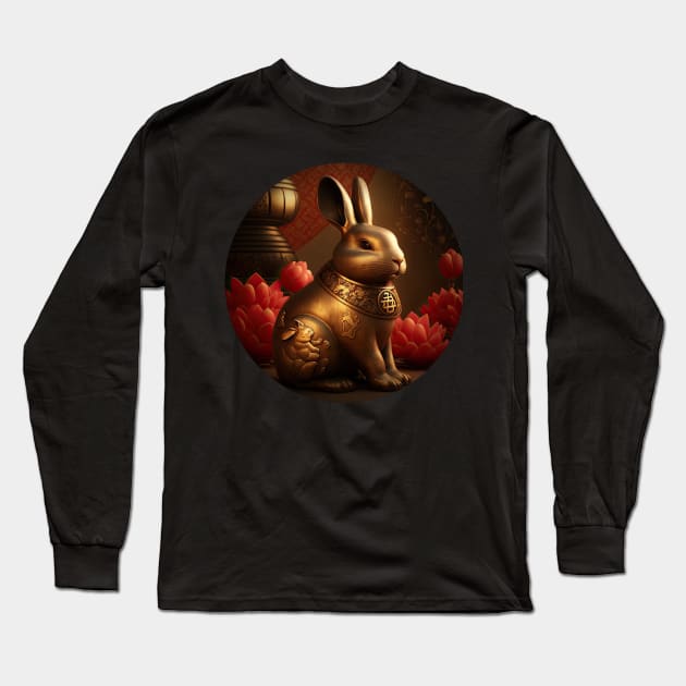Chinese New Year - Year of the Rabbit v1 (no text) Long Sleeve T-Shirt by AI-datamancer